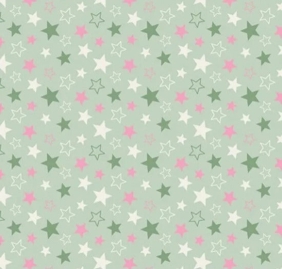 Tecido Caldeira Star cor 15 (Verde com Rosa) 50x15