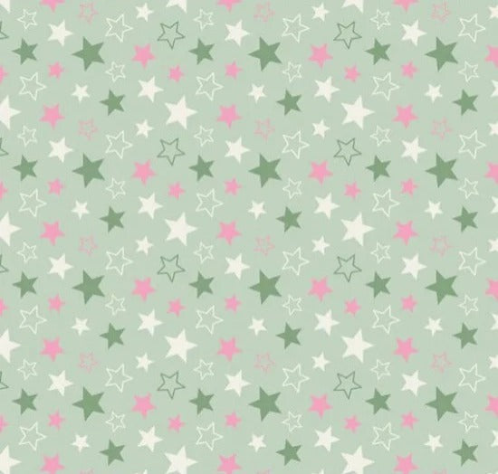 Tecido Caldeira Star cor 15 (Verde com Rosa) 50x15