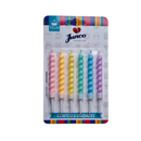 Vela Palito Espiral Candy Color Junco c/ 6unid