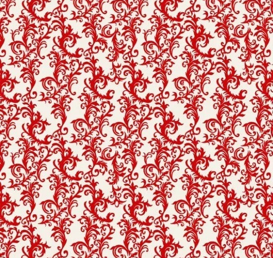 Tecido Caldeira Arabesco Imperial cor - 02 (Vermelho) 50x15