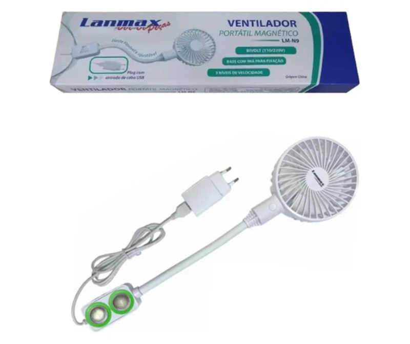 Kit VENTILADOR PORTÁTIL BIVOLT + Luminaria