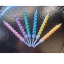Vela Palito Espiral Candy Color Junco c/ 6unid
