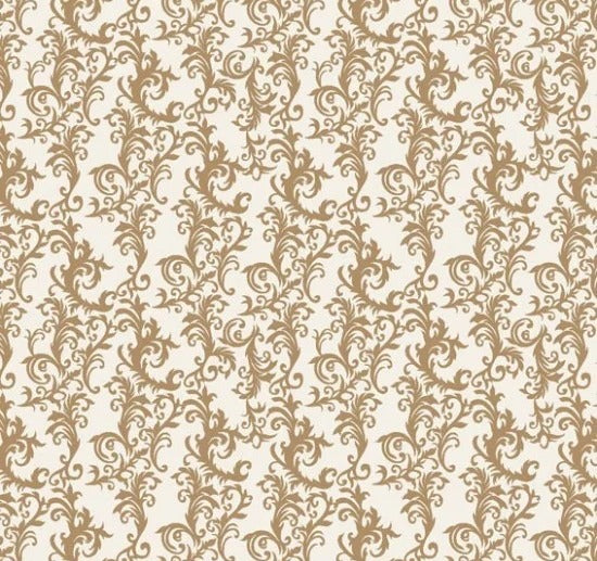 Tecido Caldeira Arabesco Imperial cor - 01 (Bege) 50x15