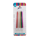 Vela Palito Metalizada Colorida  Junco c/6 und