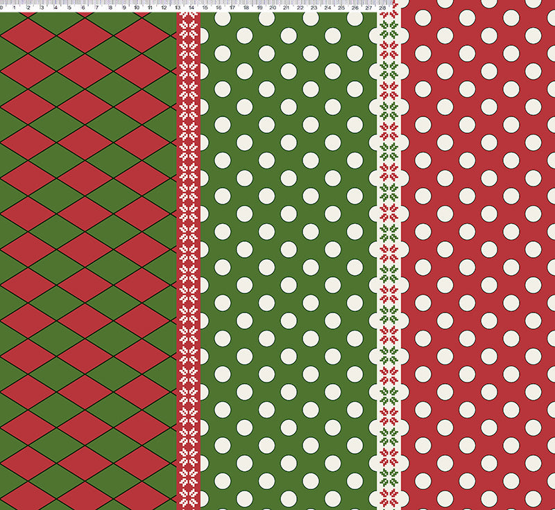 Tecido Natal Barrado Fernando Maluhy 50x150