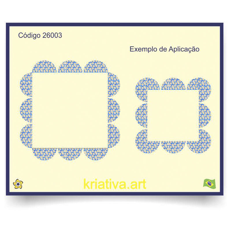 Gabarito Curvas para Barrado e Quilt 45 e 80mm-Kriativa-26003