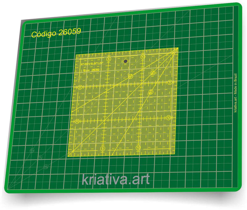 Régua para Patchwork Quadrada 15 cm - Kriativa Ref 26059