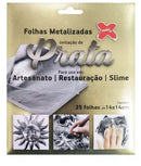 Folhas Prata Metalizadas - 25 unidades - Make +