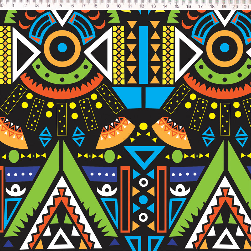 TECIDO FERNANDO MALUHY COLECAO AFRICA DIGITAL - PRETO C/ VERDE 50X150