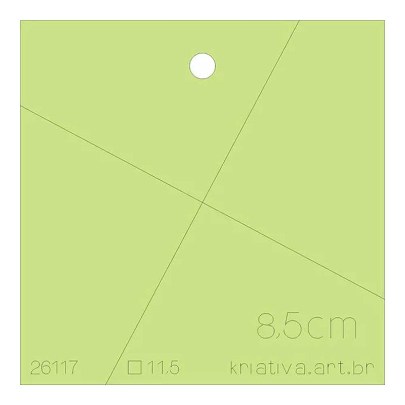 Gabarito Flic Flac 8,5cm (p/ Quadrado 11,5cm) - Kriativa Ref-26117 - AfricanArtesanato