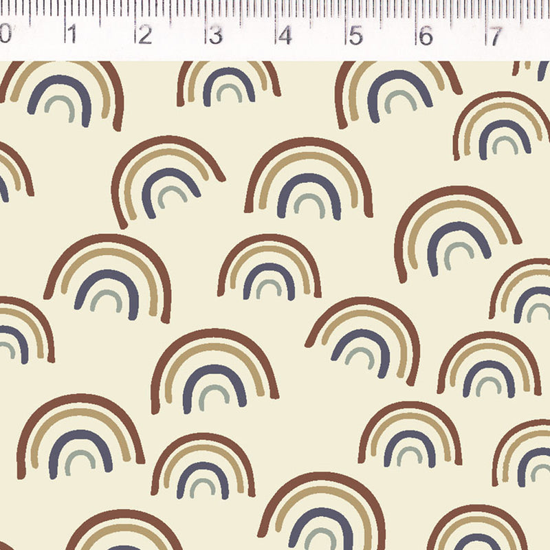 Tecido Fernando Maluhy Mini Arco-íris Fundo Bege - 50x150