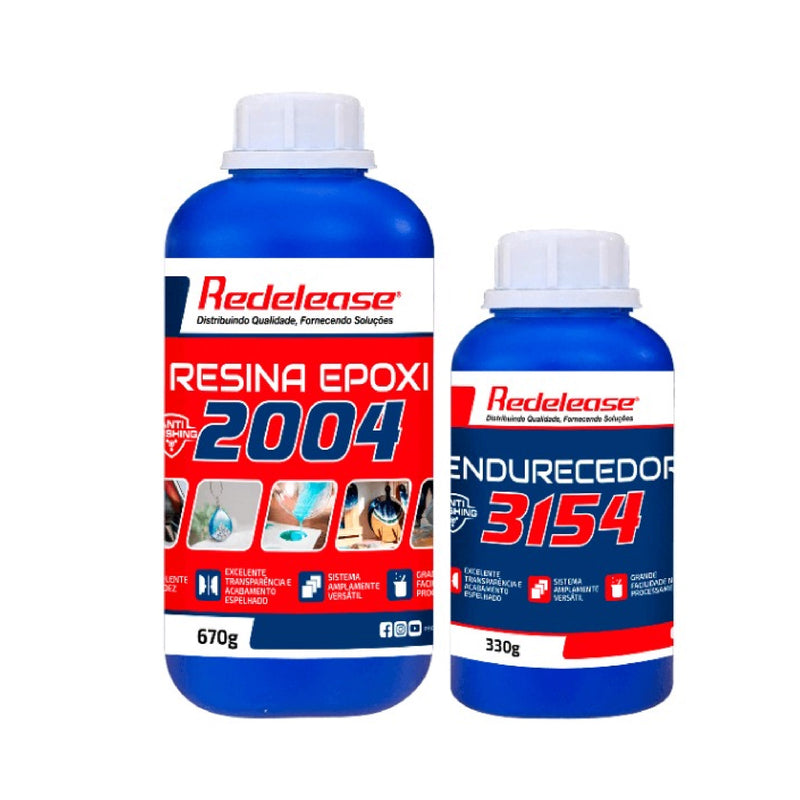 Resina 2004 Epoxi Transparente De Baixa Viscosidade Com Endurecedor 3154 (01 Kg)