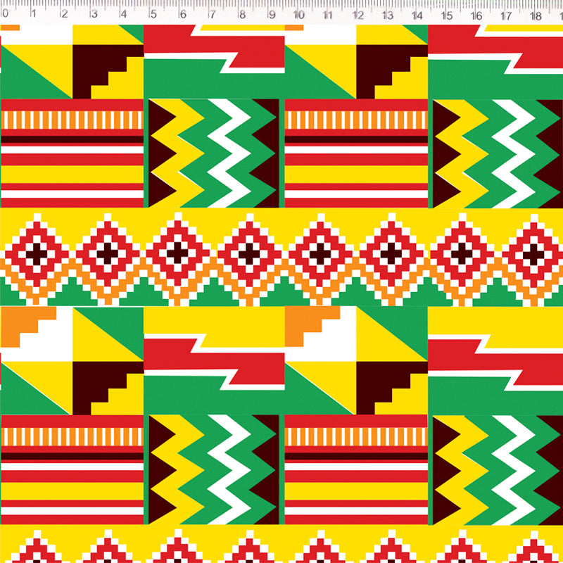 TECIDO FERNANDO MALUHY COLECAO AFRICA DIGITAL - AMARELO C/ VERDE 50X150