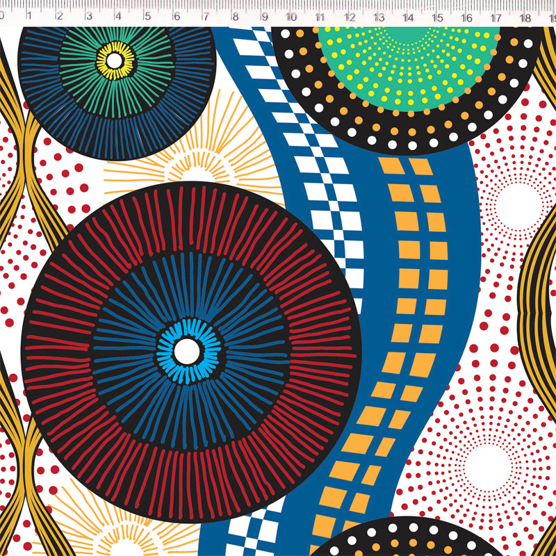 TECIDO FERNANDO MALUHY COLECAO AFRICA DIGITAL - VERDE C/ BRANCO 50X150