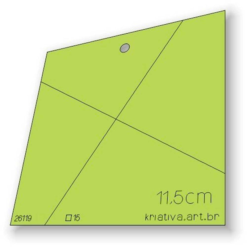 Gabarito Flic Flac 11,5cm (p/ Quadrado 15,5cm) - Kriativa Ref;26119