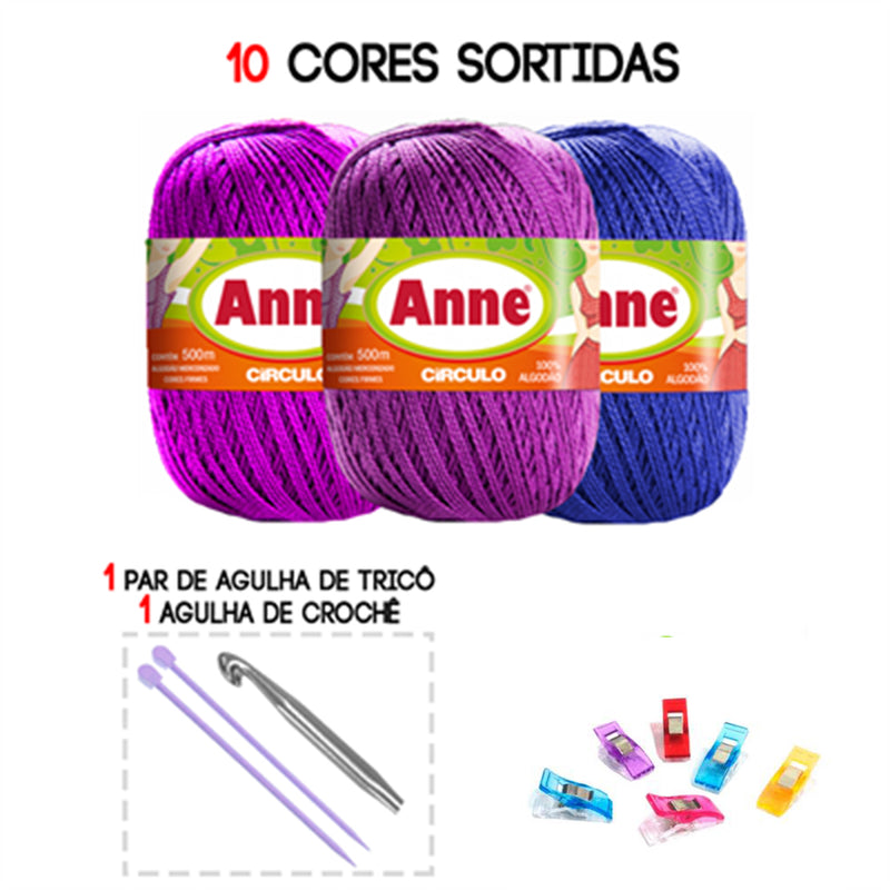 Kit 10 Linhas Anne Sortida + Acessórios
