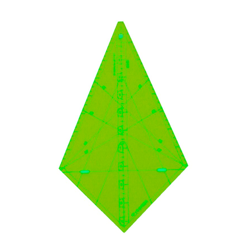 Régua para Patchwork Triângulo 45 Graus x 8 Pétalas x 11" Polegada - Kriativa