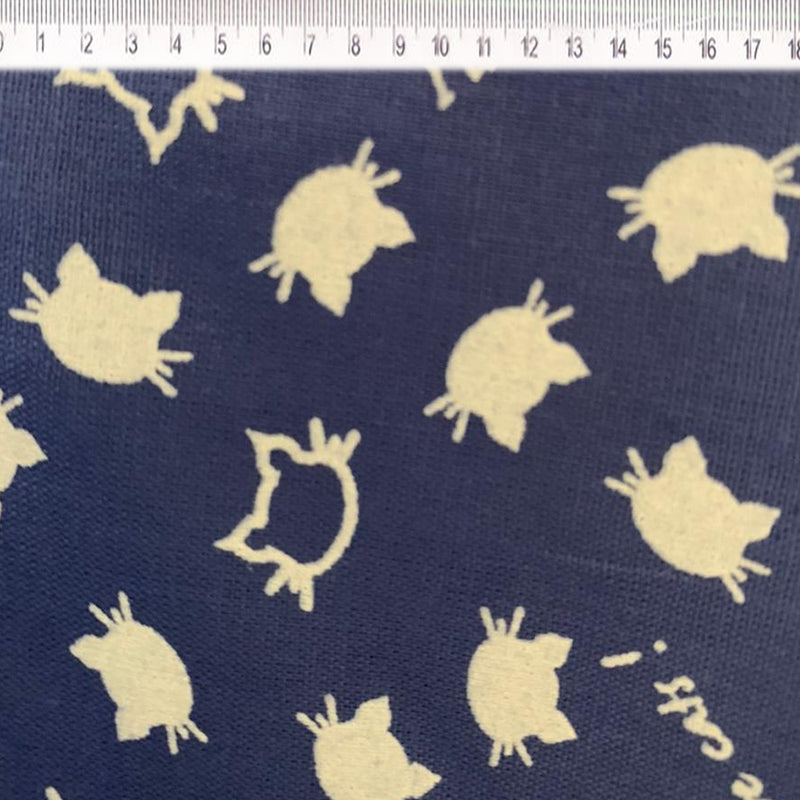 Tecido Fernando Maluhy 50x150 - I Love Cats Cor: Azul