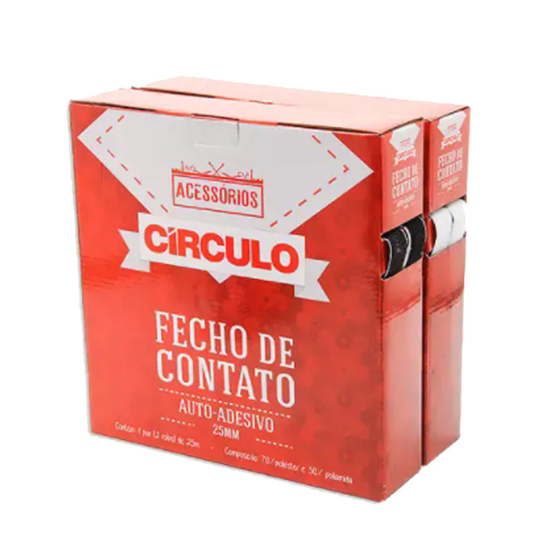 Velcro Adesivo 25MM com 25Mts - Círculo
