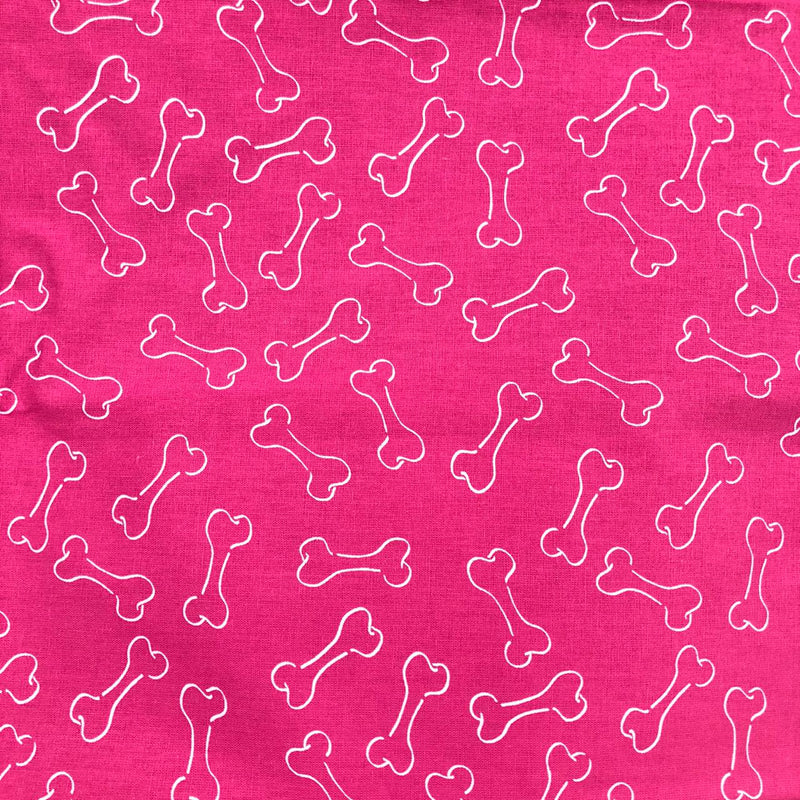 Tecido Fernando Maluhy 50x150 - Ossinho de Cachorro Fundo Rosa