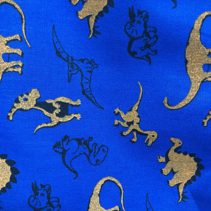 Tecido Fernando Maluhy 50x150 - Dinossauro Fundo Azul