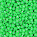 Bola inteira com strass e furo para bijuteria 08mm em ABS 20g Verde Claro
